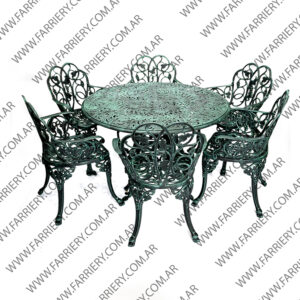 Juego de jardin: Uva Mesa 1,1 m + 6 sillones